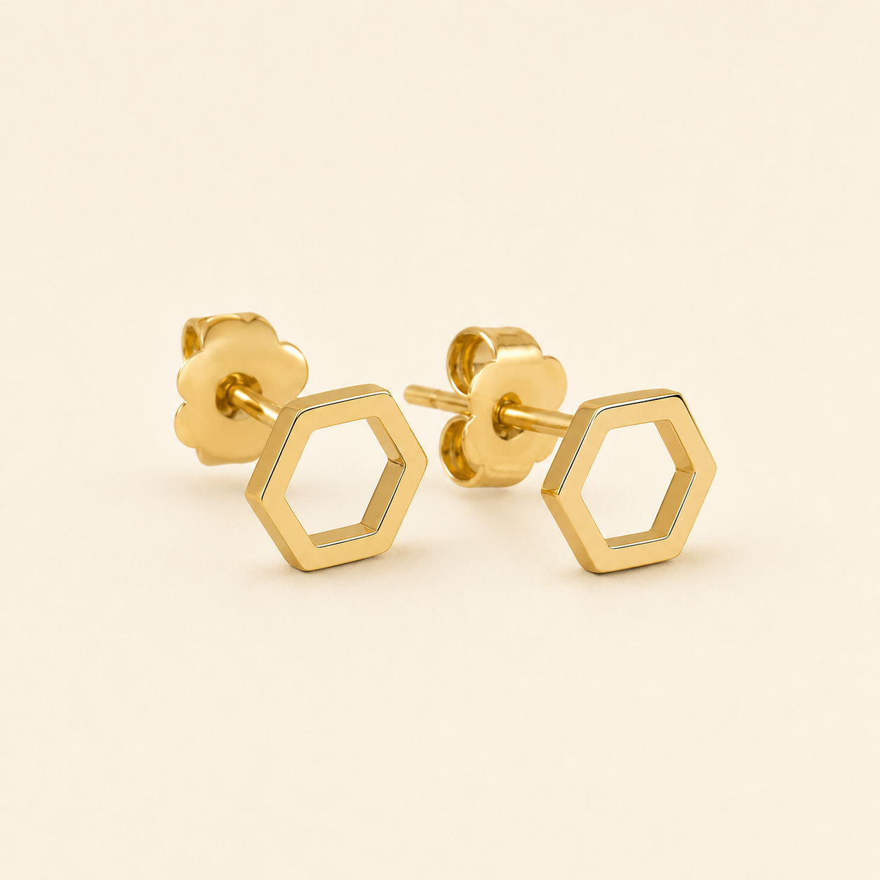 Geometric Hexagon Studs