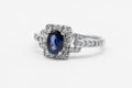 Blue Sapphire Halo Ring