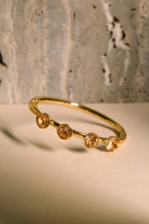 Amber Crystal Open Cuff