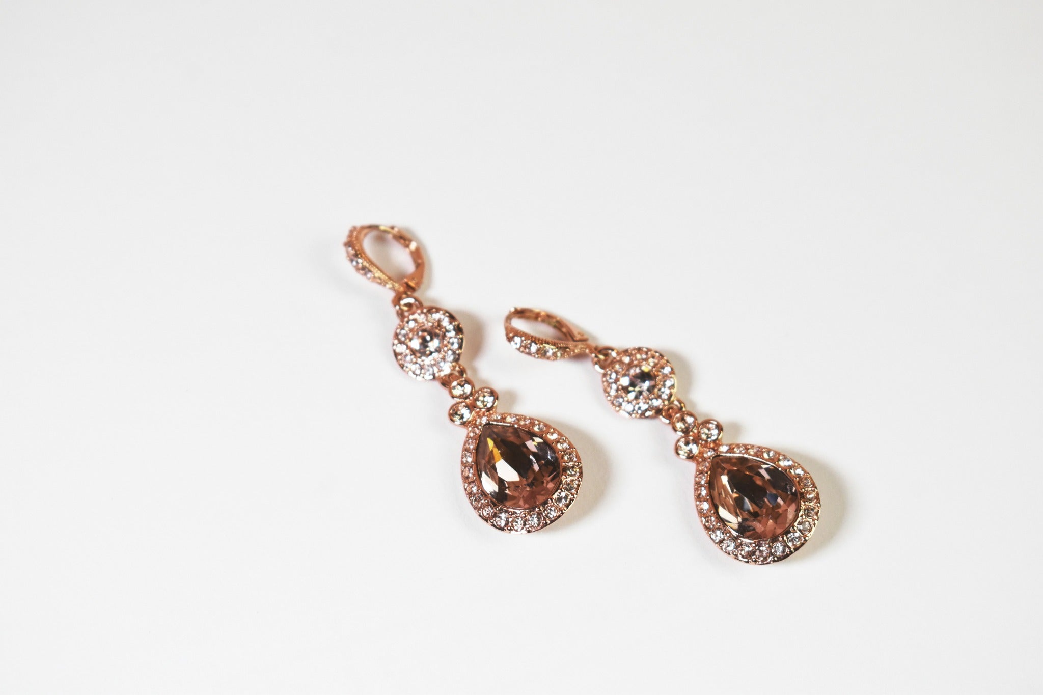 Rose Crystal Drop Earrings
