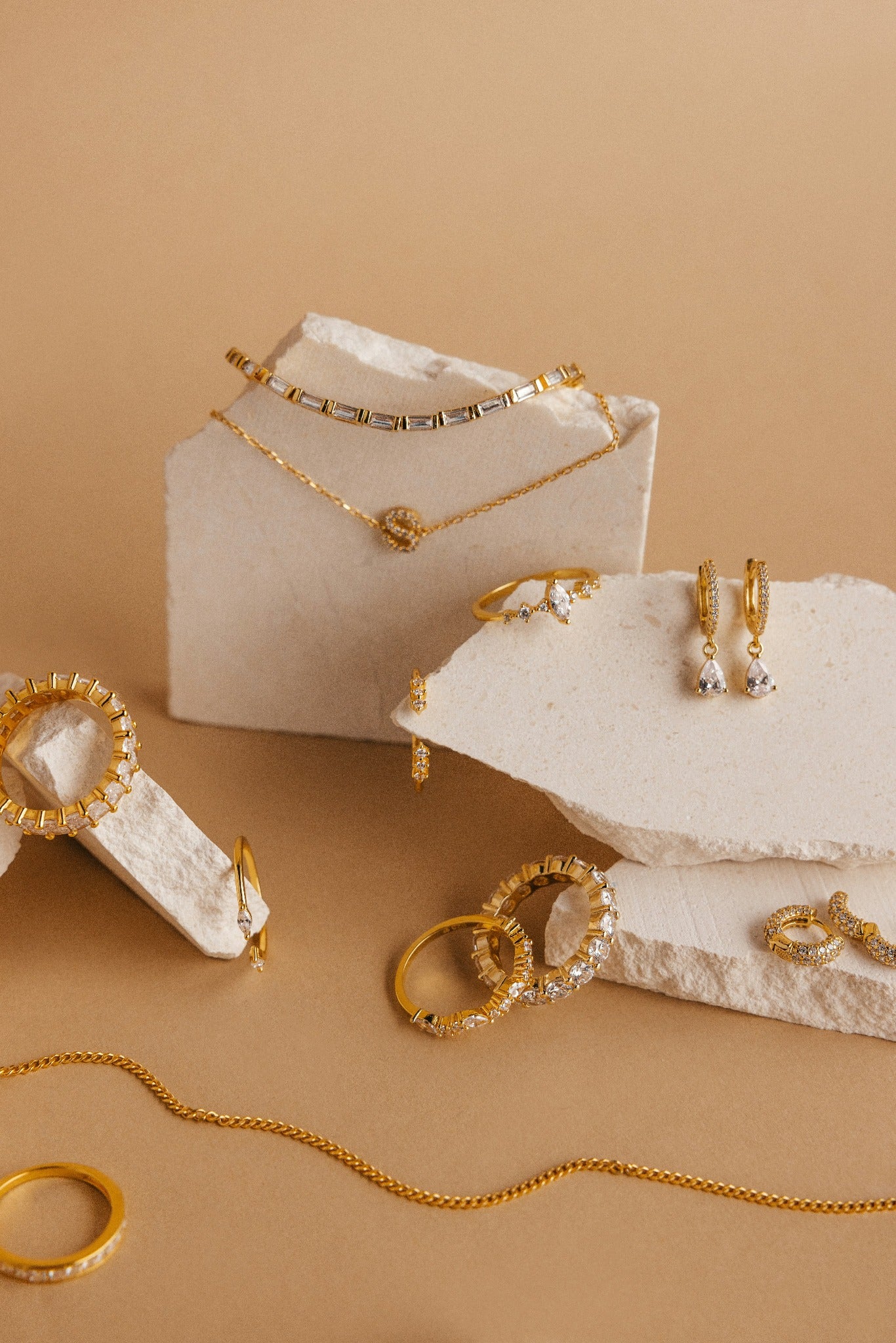 Golden Crystal Jewellery Set