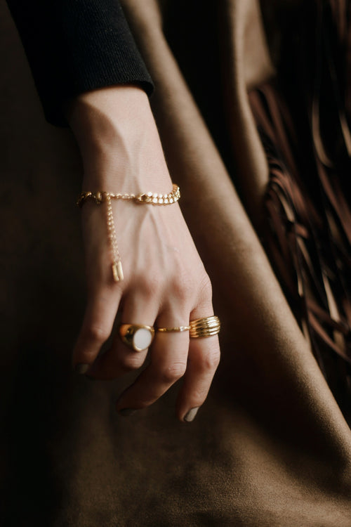 Adjustable Gold Bead Bracelet