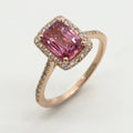Pink Cushion Halo Ring